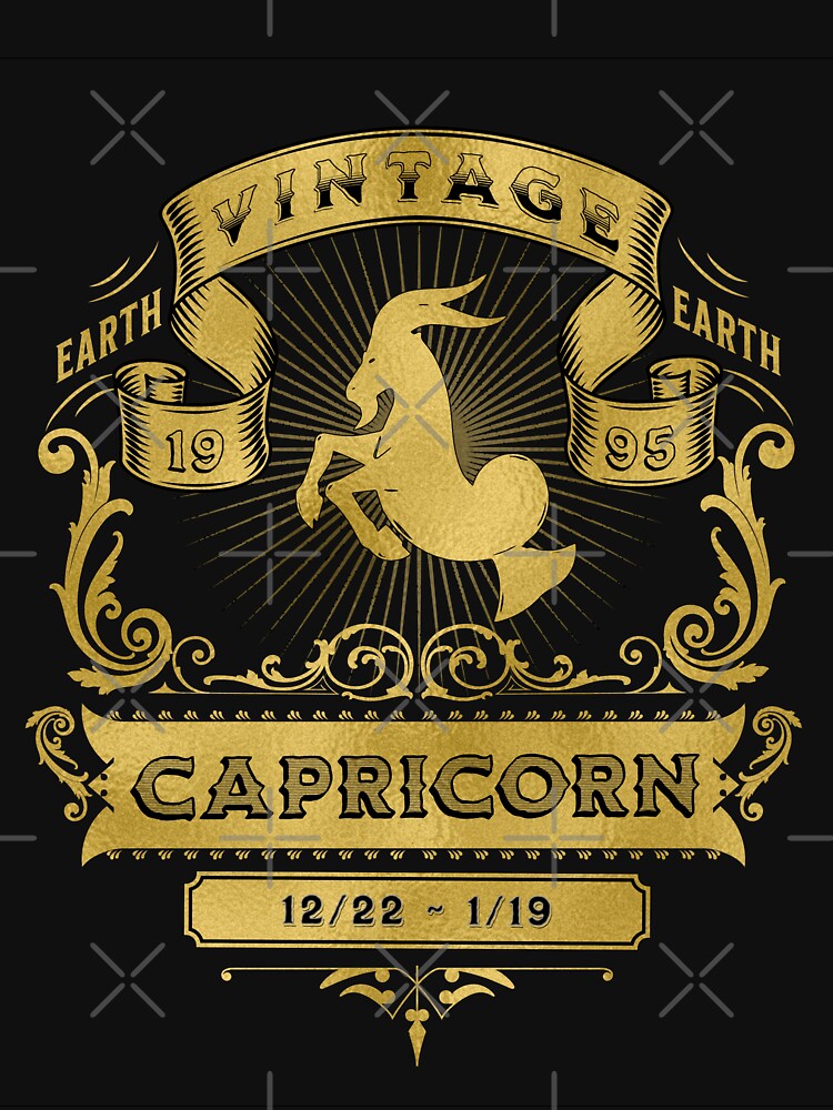 The Zodiac Sign of Capricorn Golden Vintage 1995 by rhombusOnion T-Shirts, Hoodie, Sweatshirt | BlankRebels.com (Image 3)