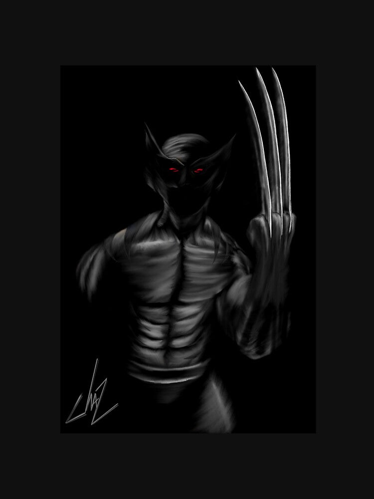 Monochrome Aggression (Wolverine) - with background by TheArtOfChaz