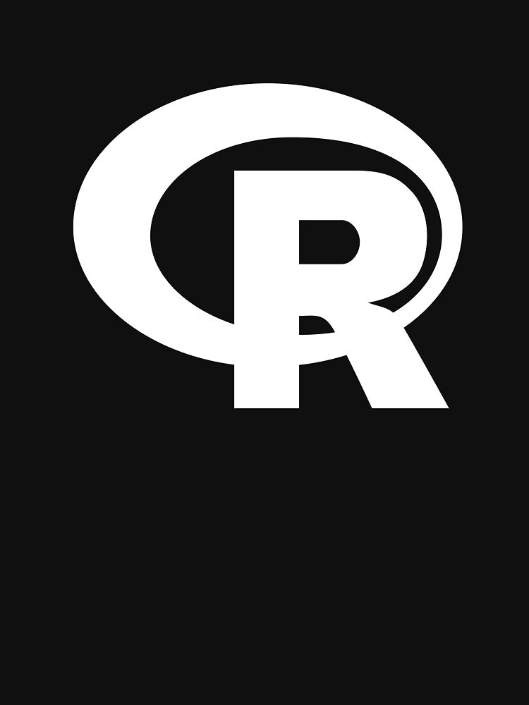 R Language Official Logo (White) T-Shirt by Rainwater Merch Hoodie, Sweatshirt | BlankRebels.com (Image 3)