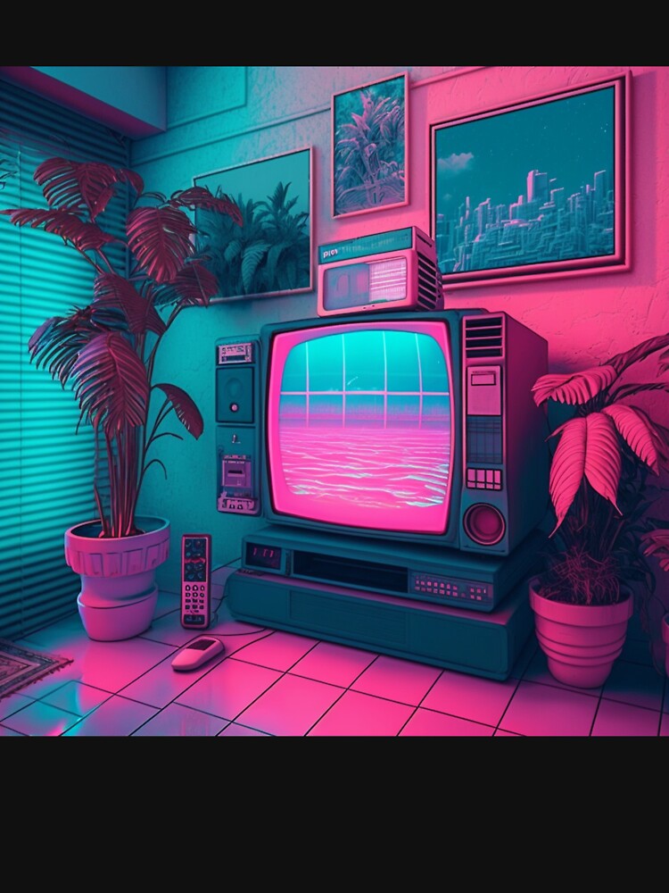 A Chill Vaporwave Room by AI Dream Journal T-Shirts, Hoodie, Sweatshirt | BlankRebels.com (Image 3)