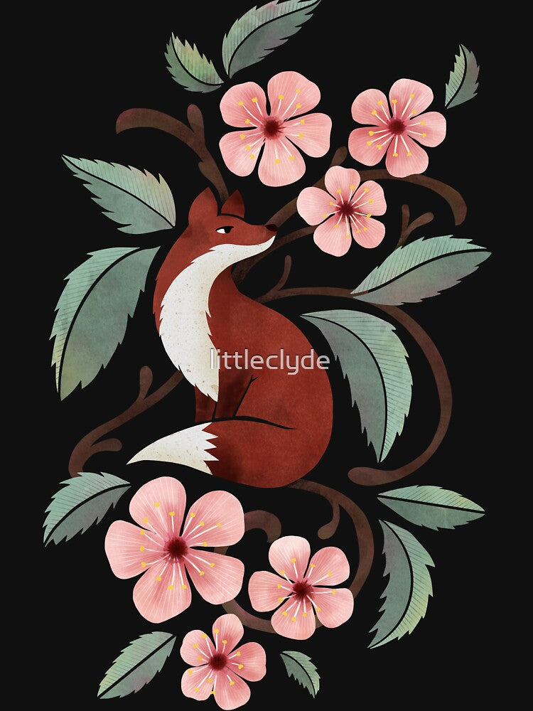 Fox Cherry Blossoms T-Shirts, Hoodie, Sweatshirt