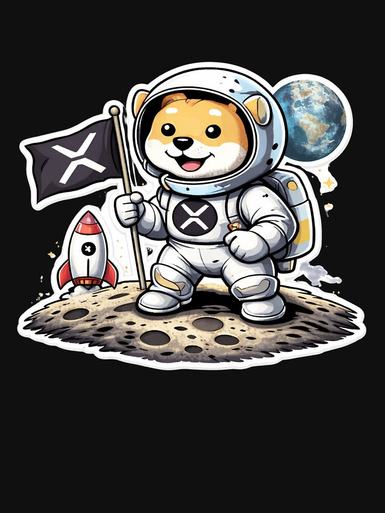 XRP Astronaut Dog Moon Landing – Cute Crypto Ripple To The Moon Design by LintonGriffin T-Shirts, Hoodie,... (Image 3)