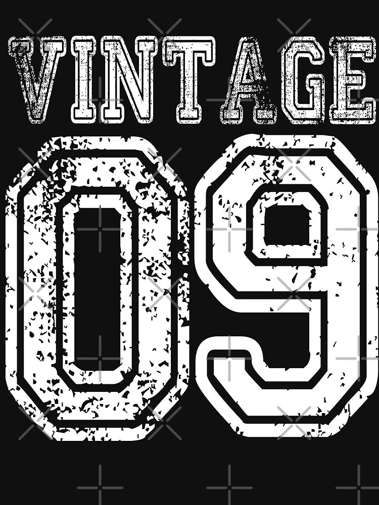 Vintage 09 2009 T-shirt Birthday Gift Age Year Old Boy Girl Cute Funny Man Woman Jersey Style by arcadetoystore... (Image 3)