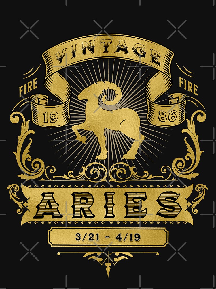 The Zodiac Sign of Aries Golden Vintage 1986 by rhombusOnion T-Shirts, Hoodie, Sweatshirt | BlankRebels.com (Image 3)