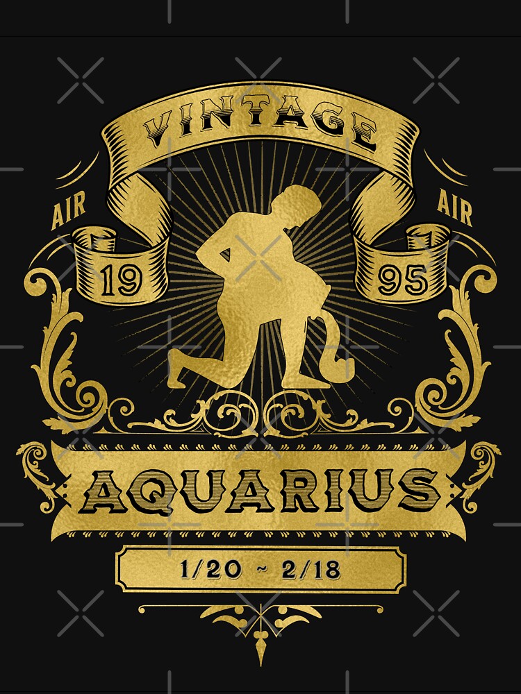 The Zodiac Sign of Aquarius Golden Vintage 1995 by rhombusOnion T-Shirts, Hoodie, Sweatshirt | BlankRebels.com (Image 3)