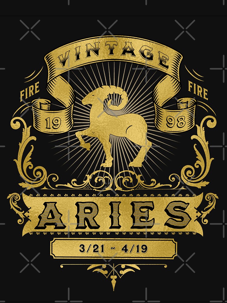 The Zodiac Sign of Aries Golden Vintage 1998 by rhombusOnion T-Shirts, Hoodie, Sweatshirt | BlankRebels.com (Image 3)