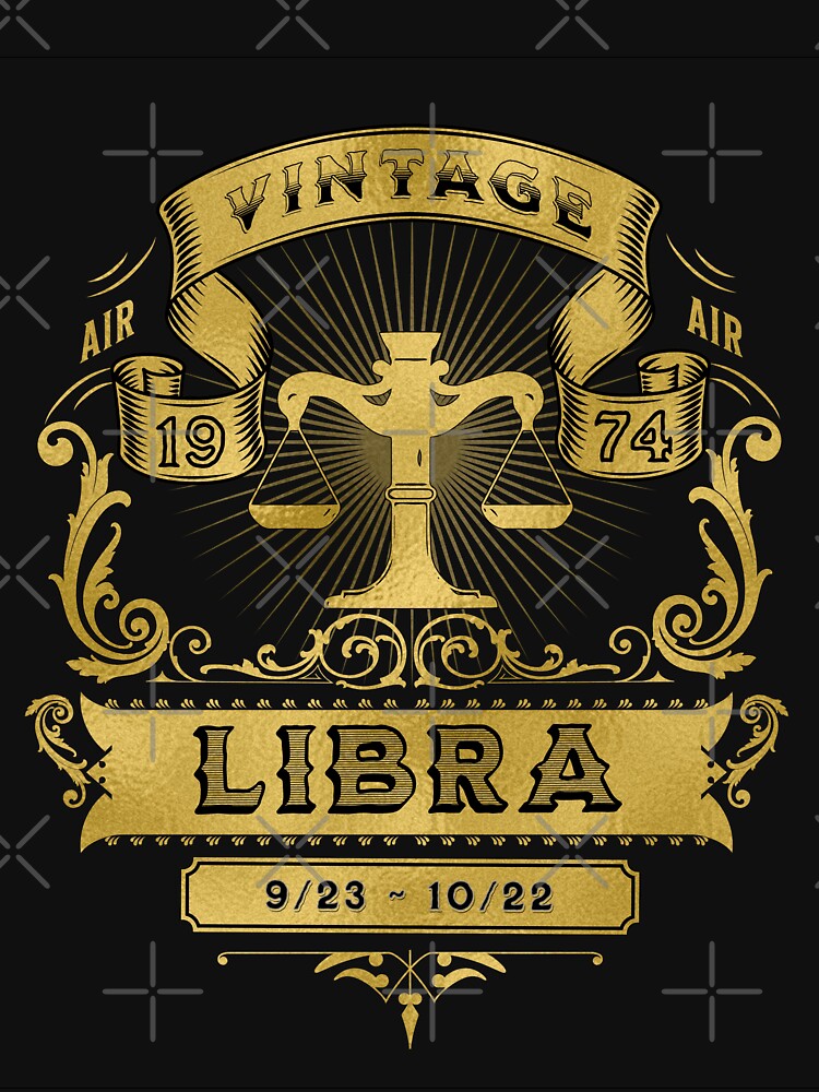 Zodiac Sign Libra Golden Vintage 1974 T-Shirts, Hoodie, Sweatshirt