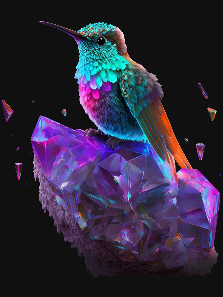 Psychedelic Hummingbird and Space Crystals by SCHummingbirds