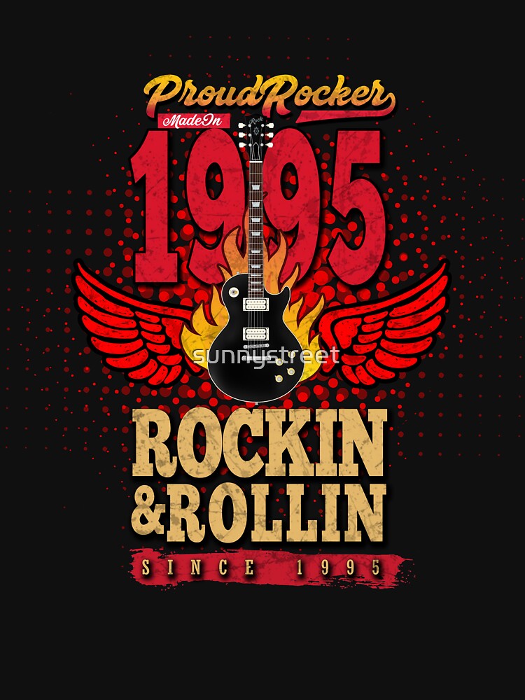 1995 Birthday Gift Flaming Winged Guitar Proud Rocker by SunnyStreet T-Shirts, Hoodie, Sweatshirt | BlankRebels.com (Image 3)