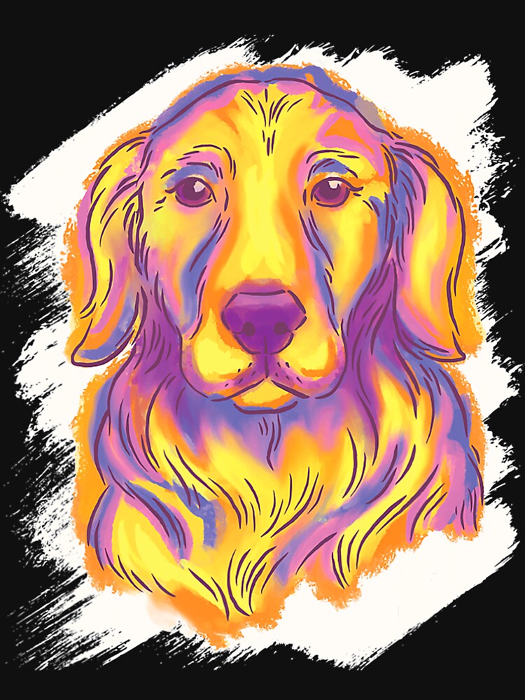Colorful Golden Retriever Dog Illustration by NiceStore095 T-Shirts, Hoodie, Sweatshirt | BlankRebels.com (Image 3)