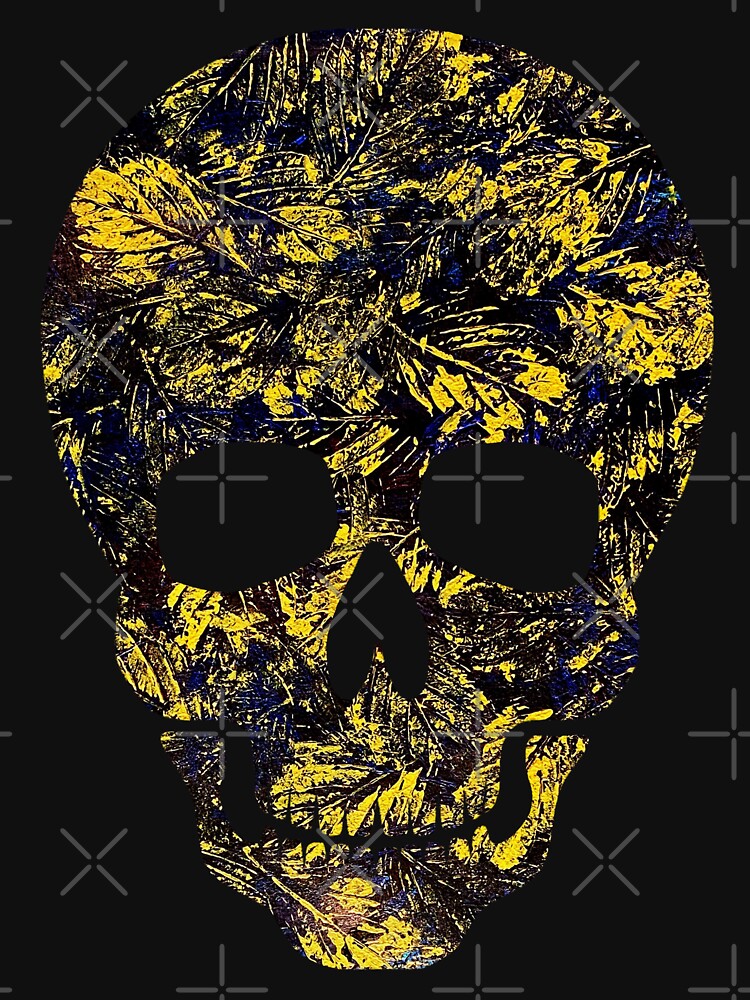 Golden leaves in darkest skies abstract crazy skull by TitaCris T-Shirts, Hoodie, Sweatshirt | BlankRebels.com (Image 3)