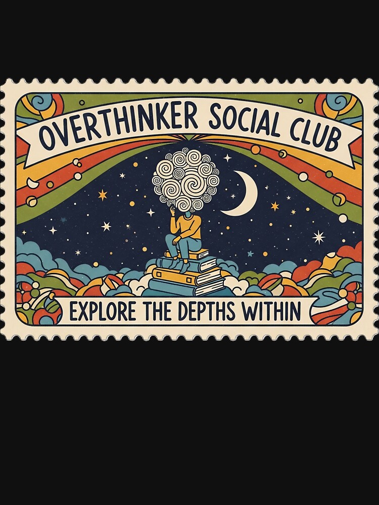 Overthinker Social Club - Vintage Stamp Style - Explore The Depths Within by Cipher & Soul T-Shirts, Hoodie,... (Image 3)