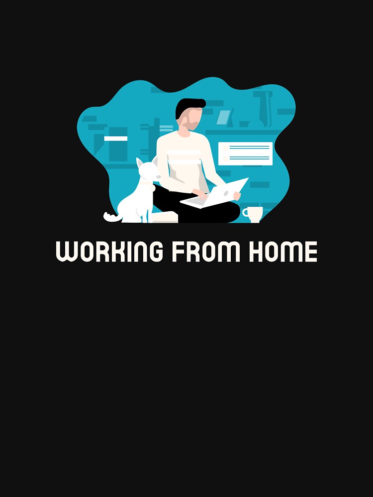 Working From Home With Dog by HappyFunnyTees T-Shirts, Hoodie, Sweatshirt | BlankRebels.com (Image 3)