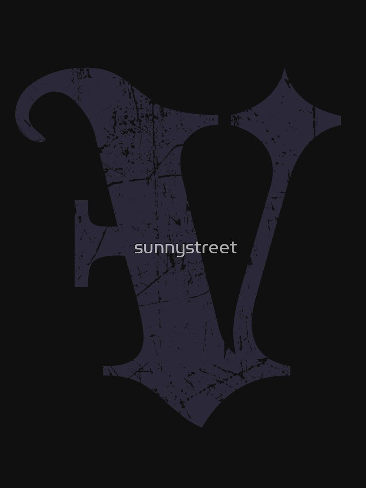 Dark Grunge Monogram Letter "V" Blackletter by SunnyStreet T-Shirts, Hoodie, Sweatshirt | BlankRebels.com (Image 3)