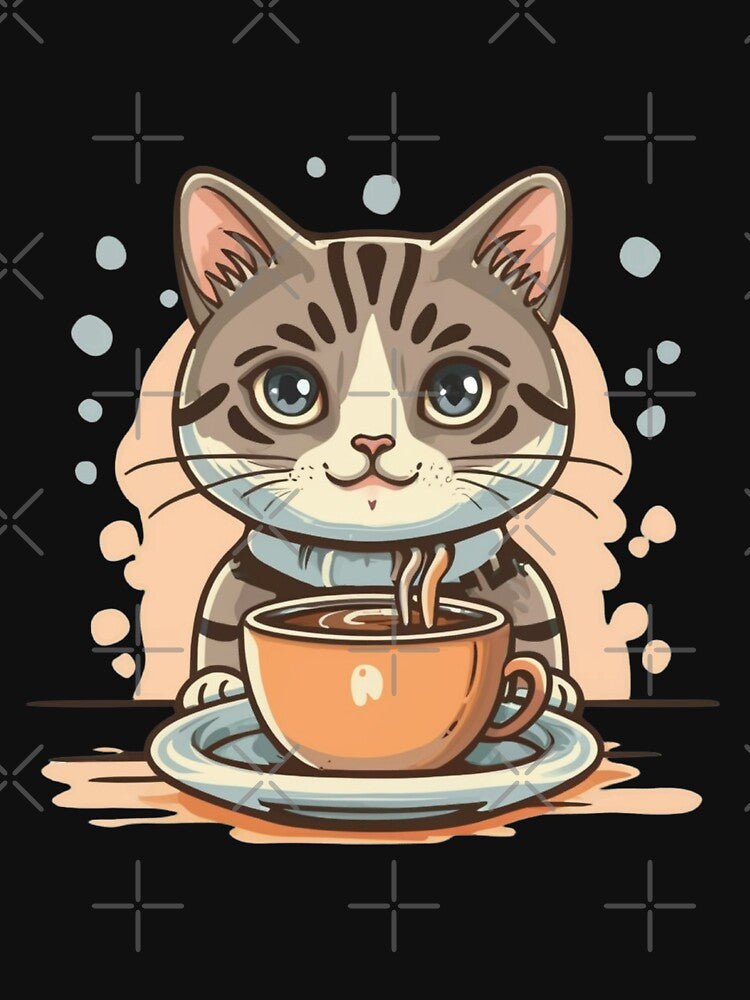 cat coffee happy design by brokenpones T-Shirts, Hoodie, Sweatshirt | BlankRebels.com (Image 3)