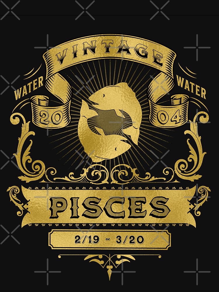 The Zodiac Sign of Pisces Golden Vintage 2004 by rhombusOnion T-Shirts, Hoodie, Sweatshirt | BlankRebels.com (Image 3)