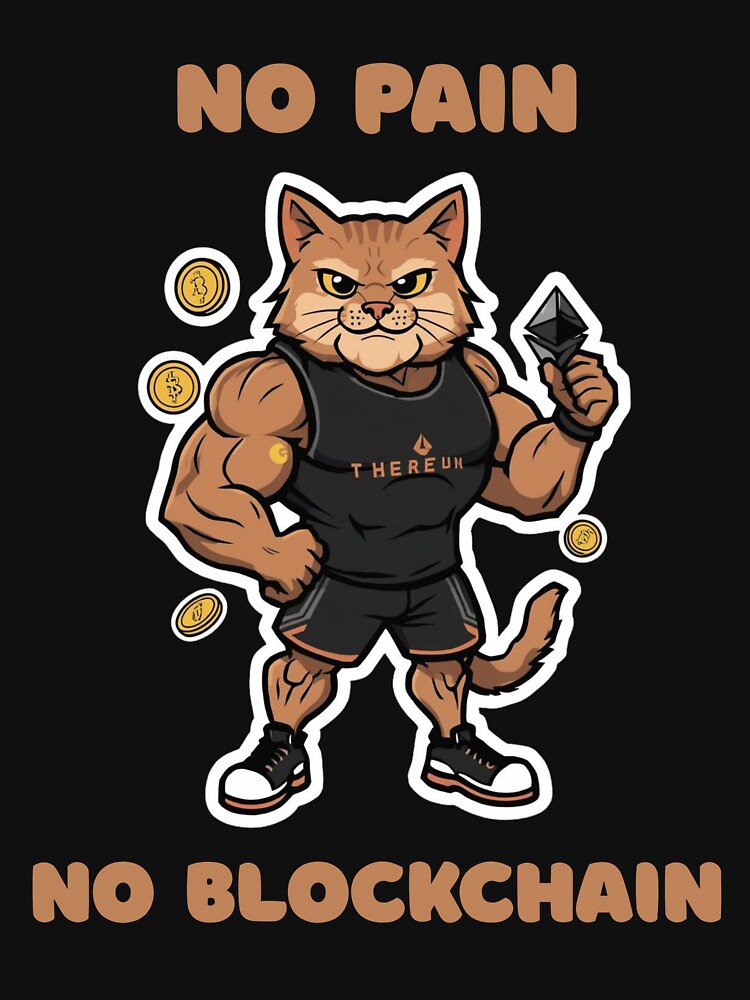 No Pain No Blockchain Ethereum Gym Cat by LintonGriffin T-Shirts, Hoodie, Sweatshirt | BlankRebels.com (Image 3)