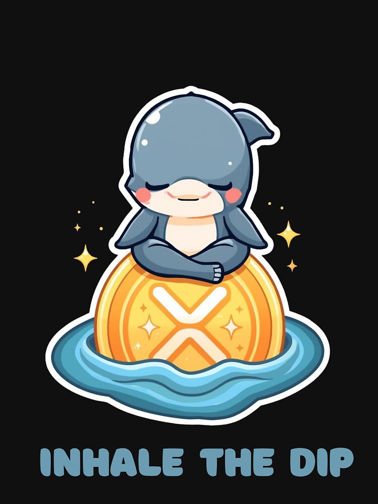 Inhale The Dip Cute Dolphin Crypto Meme XRP Zen Investor Humor Shirt by LintonGriffin Hoodie, Sweatshirt (Image 3)