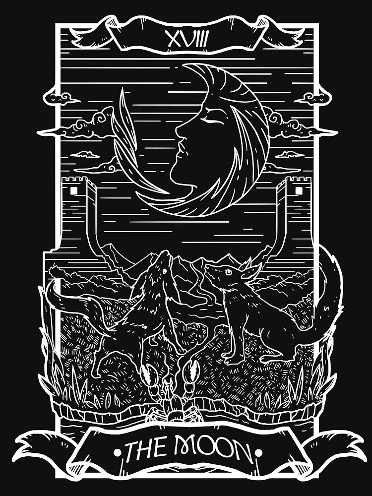 Tarot Card The Moon Dark Edition by Fabian Manser T-Shirts, Hoodie, Sweatshirt | BlankRebels.com (Image 3)