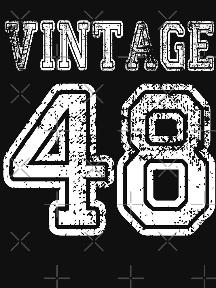 Vintage 48 2048 1948 T-shirt Birthday Gift Age Year Old Boy Girl Cute Funny Man Woman Jersey Style by... (Image 3)