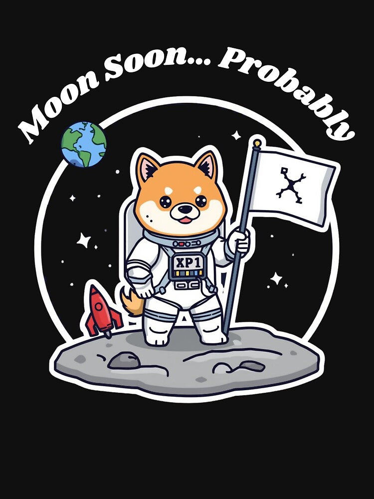 Moon Soon… Probably Astronaut Dog – Funny Crypto HODL Meme Design by LintonGriffin T-Shirts, Hoodie, Sweatshirt (Image 3)