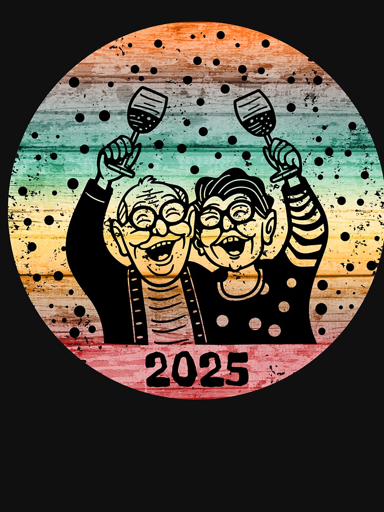 Happy New Year 2025 Old Couple Grandma Grandpa by Maggie Mustard T-Shirts, Hoodie, Sweatshirt | BlankRebels.com (Image 3)