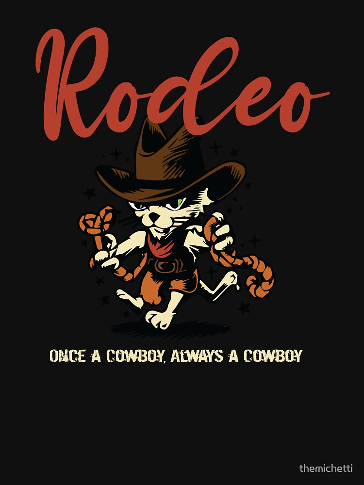 Once a Cowboy, Always a Cowboy | Retro Western Rodeo Cat | Rodeo Kitten | Cool Gifts for Cowboys by themichetti... (Image 3)
