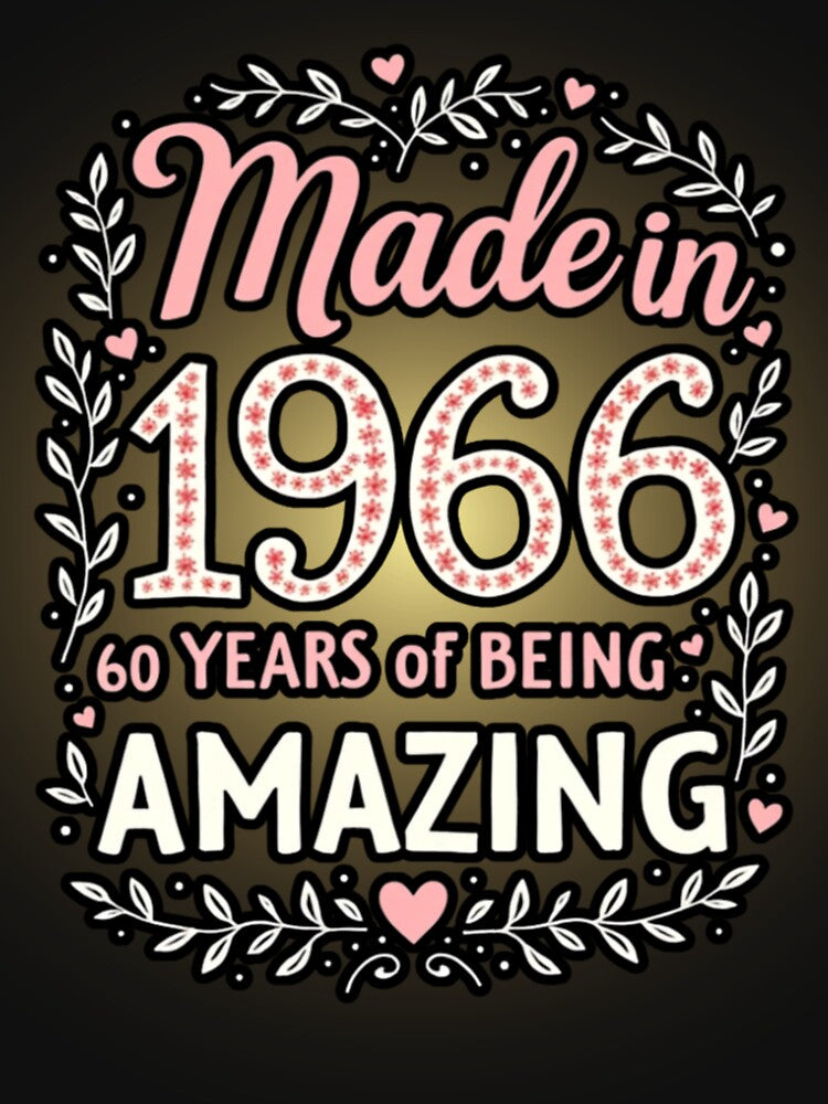 Made in 1966 - 60 Years of Being Amazing - Floral Birthday by PriyaMagic T-Shirts, Hoodie, Sweatshirt (Image 3)