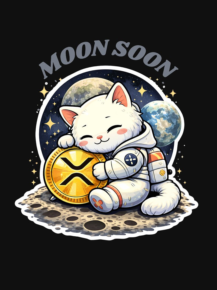Moon Soon XRP Cat Astronaut – Cute Crypto Kitty HODL Moon Mission Design by LintonGriffin T-Shirts, Hoodie,... (Image 3)