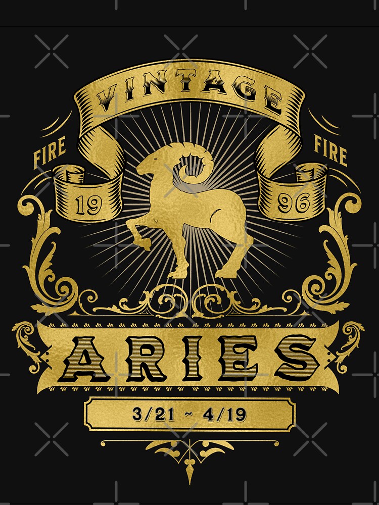 The Zodiac Sign of Aries Golden Vintage 1996 by rhombusOnion T-Shirts, Hoodie, Sweatshirt | BlankRebels.com (Image 3)