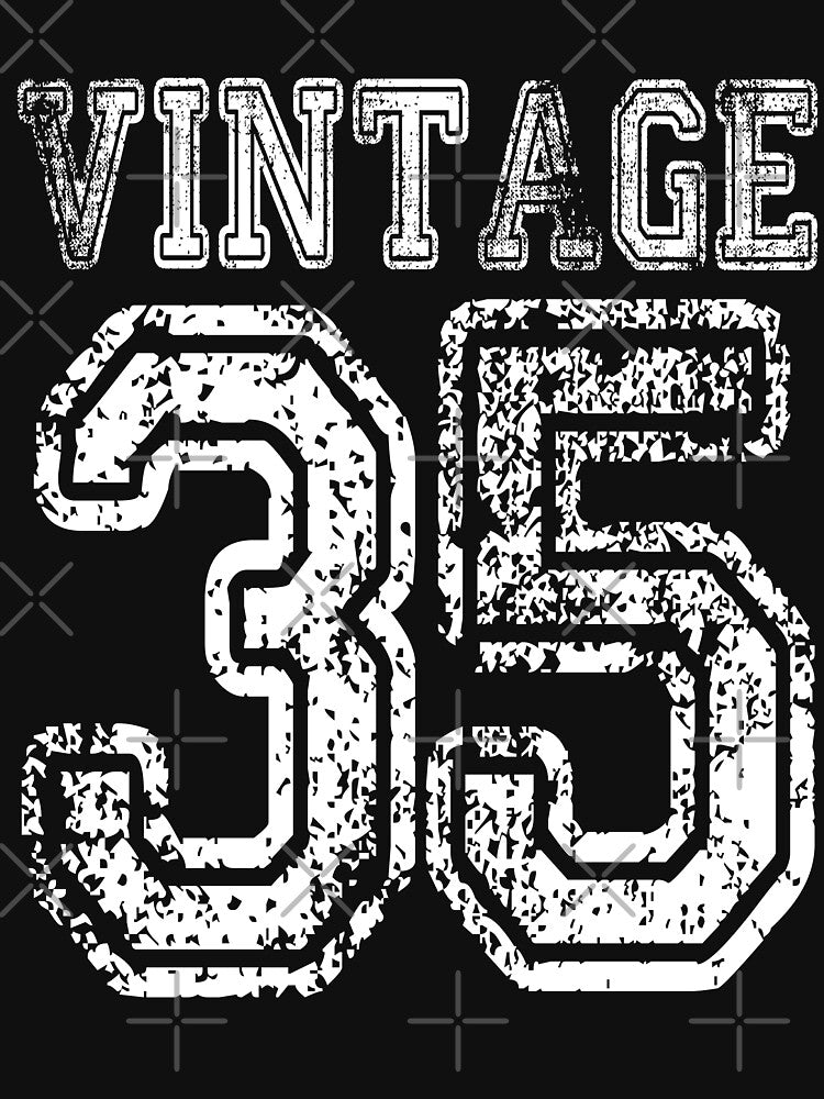Vintage 35 2035 1935 T-shirt Birthday Gift Age Year Old Boy Girl Cute Funny Man Woman Jersey Style by... (Image 3)