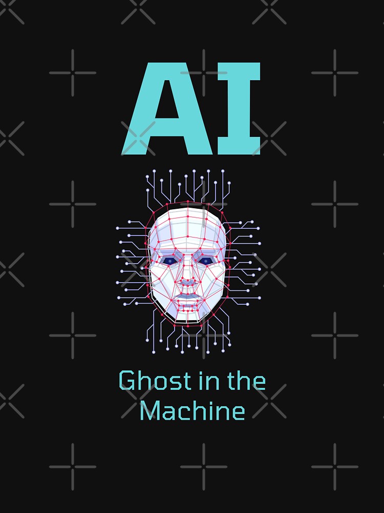 AI Generated Ghost in the Machine T Shirt, Chat GPT Crew Neck Tee by Vetec Hoodie, Sweatshirt | BlankRebels.com (Image 3)