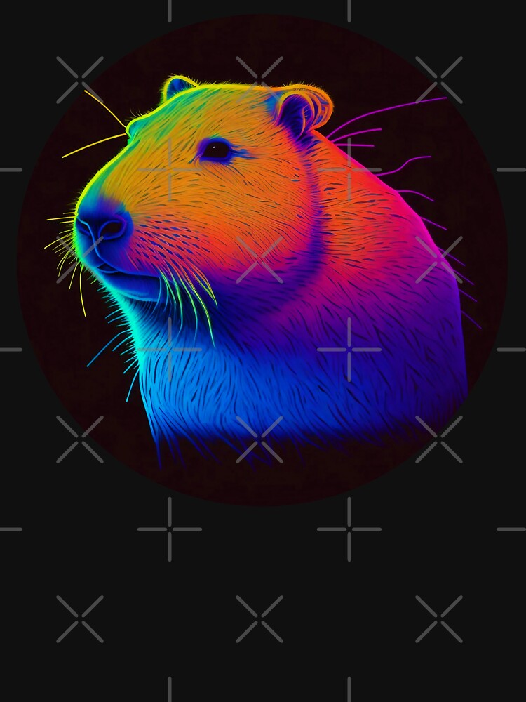 Colorful Neon Rave Capybara by CapybaraCentral T-Shirts, Hoodie, Sweatshirt | BlankRebels.com (Image 3)