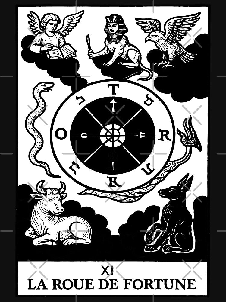 Wheel of Fortune Tarot Card Print – Ornamental Black and White Art by  Ojo de Lilith T-Shirts, Hoodie, Sweatshirt (Image 3)
