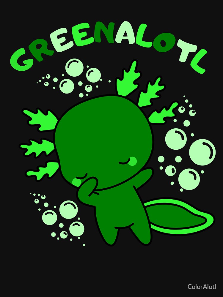 Cute cartoon baby Green axolotl by ColorAlotl T-Shirts, Hoodie, Sweatshirt | BlankRebels.com (Image 3)