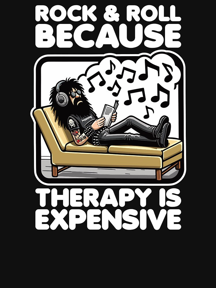 Rock & Roll Music Funny Rock Fan Therapy Healing Humor by inkedtee T-Shirts, Hoodie, Sweatshirt | BlankRebels.com (Image 3)
