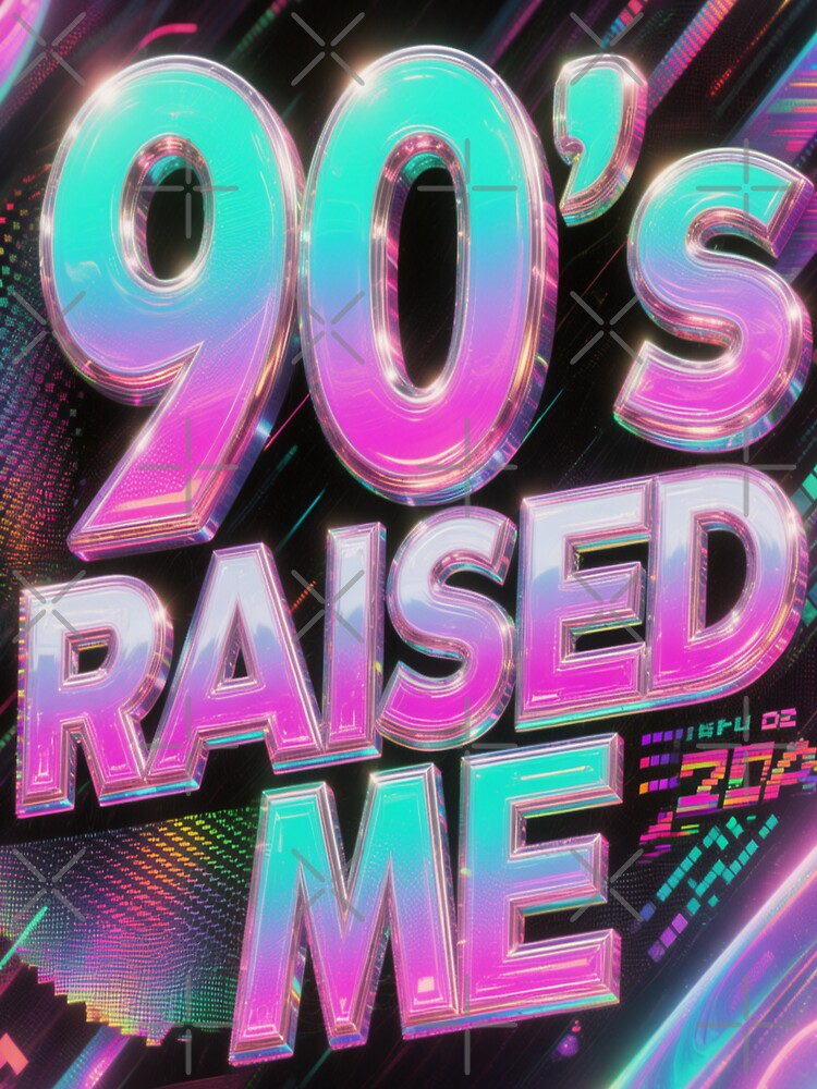 Retro 90's Raised Me Neon Aesthetic Synthwave Design by WHITE FLAME PRINTS T-Shirts, Hoodie, Sweatshirt (Image 3)