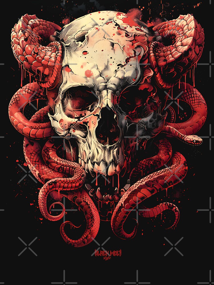 Skull and Snake by Black Wolf Style T-Shirts, Hoodie, Sweatshirt | BlankRebels.com (Image 3)