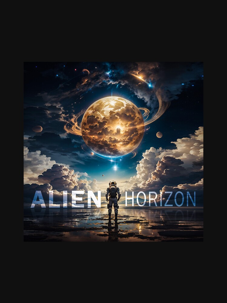 Alien Horizon - Cosmic Astronaut Tee by teecraftstudios
