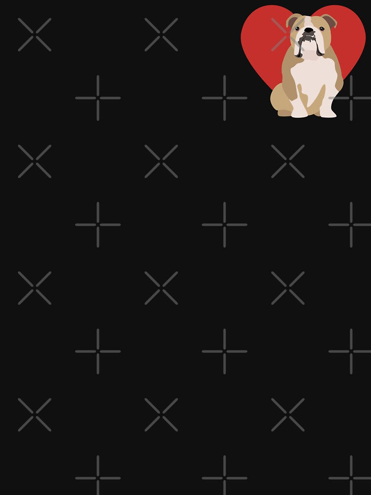 Cute Bulldog Heart by Myloveforpets