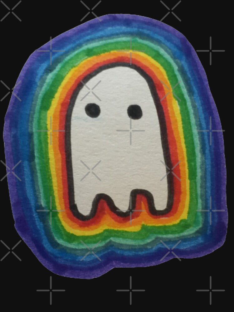 Cute Rainbow Geeky Ghost |  GEEKS IN OTHER WORLDS by Le Plus Three T-Shirts, Hoodie, Sweatshirt | BlankRebels.com (Image 3)