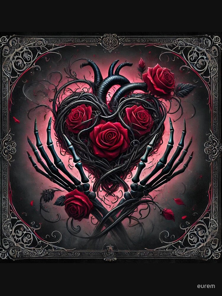Gothic heart with roses and skeleton hands. by Eurem Art T-Shirts, Hoodie, Sweatshirt | BlankRebels.com (Image 3)