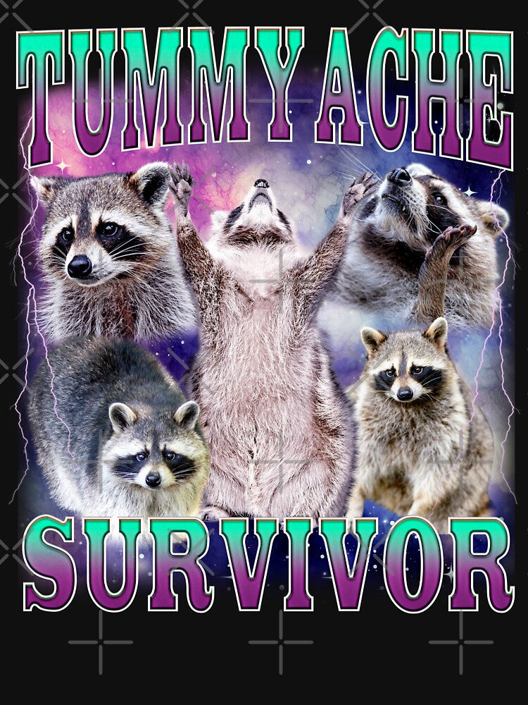 Tummy Ache Survivor Raccoon Meme by bmcreationsCo T-Shirts, Hoodie, Sweatshirt | BlankRebels.com (Image 3)