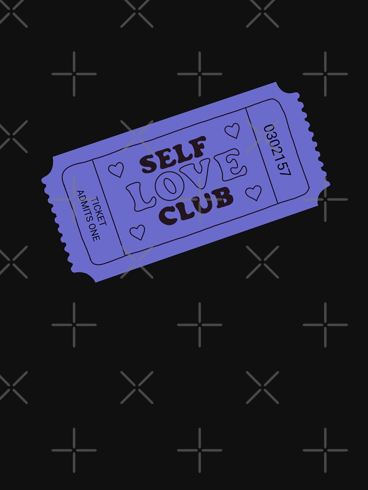 Purple Self Love Club Ticket  | Minimalistic Tattoo Design Style, Line Art Illustration by MarinasDesign... (Image 3)