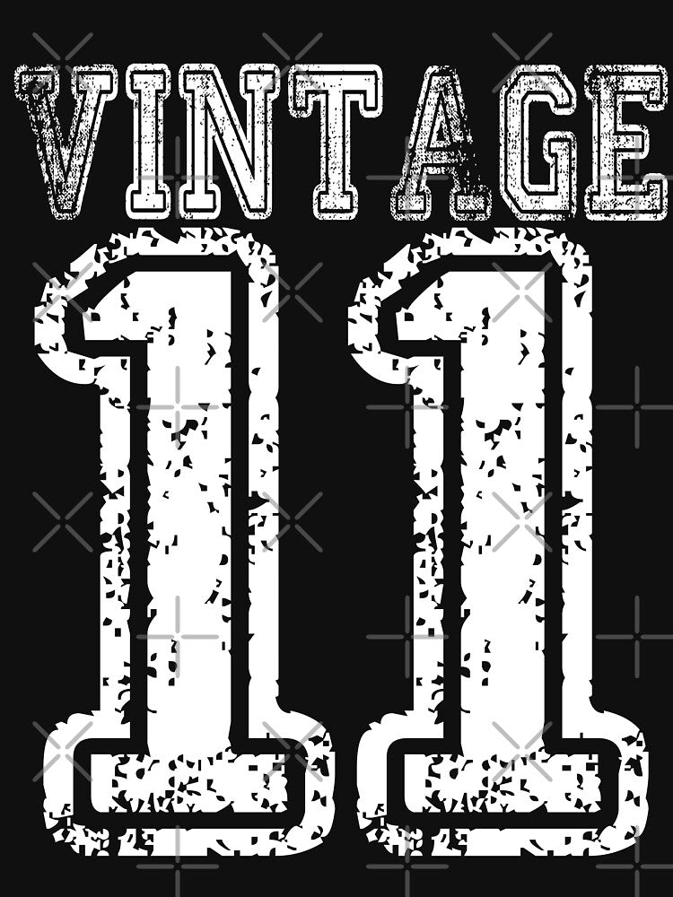 Vintage 11 2011 T-shirt Birthday Gift Age Year Old Boy Girl Cute Funny Man Woman Jersey Style by arcadetoystore... (Image 3)