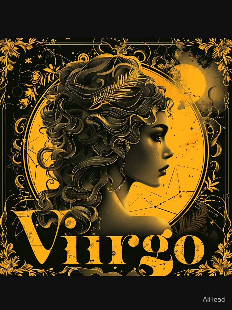 Vintage Style Virgo Zodiac Sign by AiHead T-Shirts, Hoodie, Sweatshirt | BlankRebels.com (Image 3)