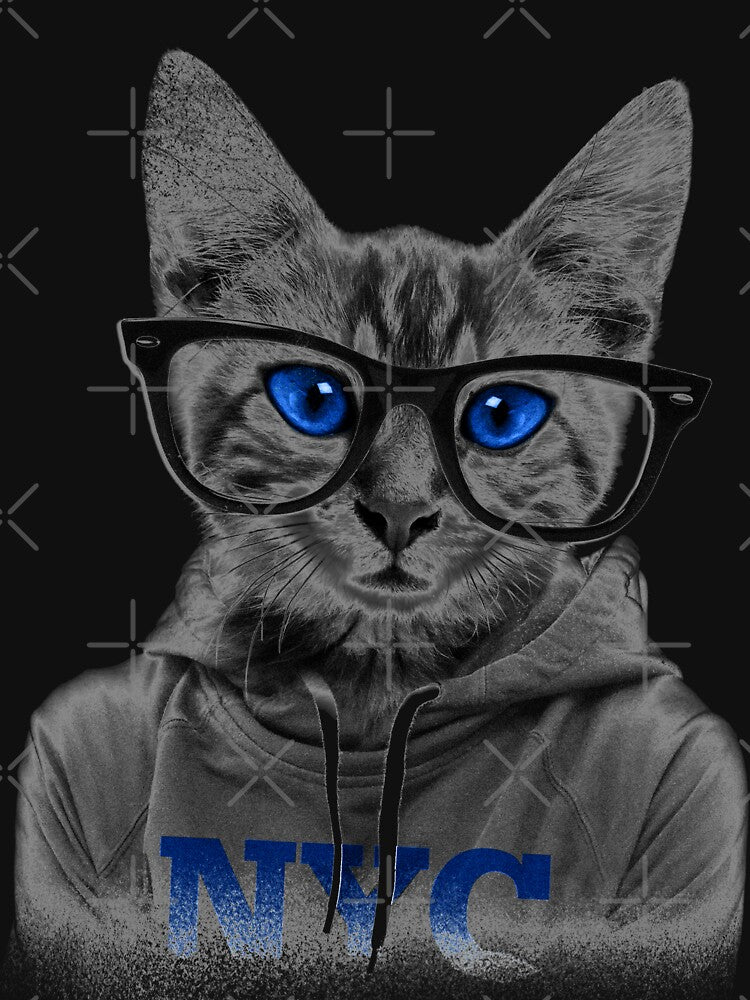 NYC Nerdy Funny Cat Shirt with Glasses T-shirt by MPO T-shirts Hoodie, Sweatshirt | BlankRebels.com (Image 3)