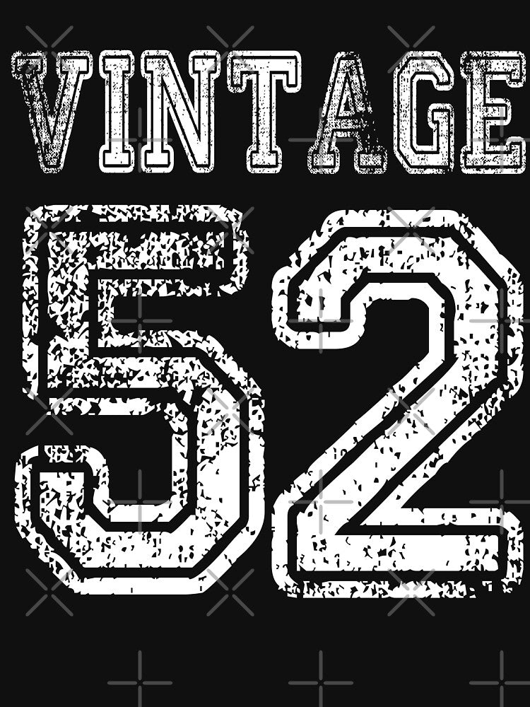 Vintage 52 2052 1952 T-shirt Birthday Gift Age Year Old Boy Girl Cute Funny Man Woman Jersey Style by... (Image 3)