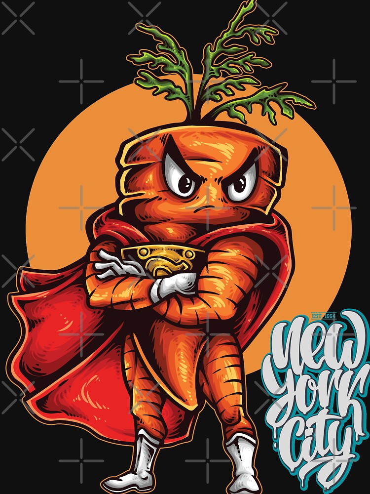 New York City Superhero NYC Angry Carrot Foodietoon by ProjectX23 T-Shirts, Hoodie, Sweatshirt | BlankRebels.com (Image 3)