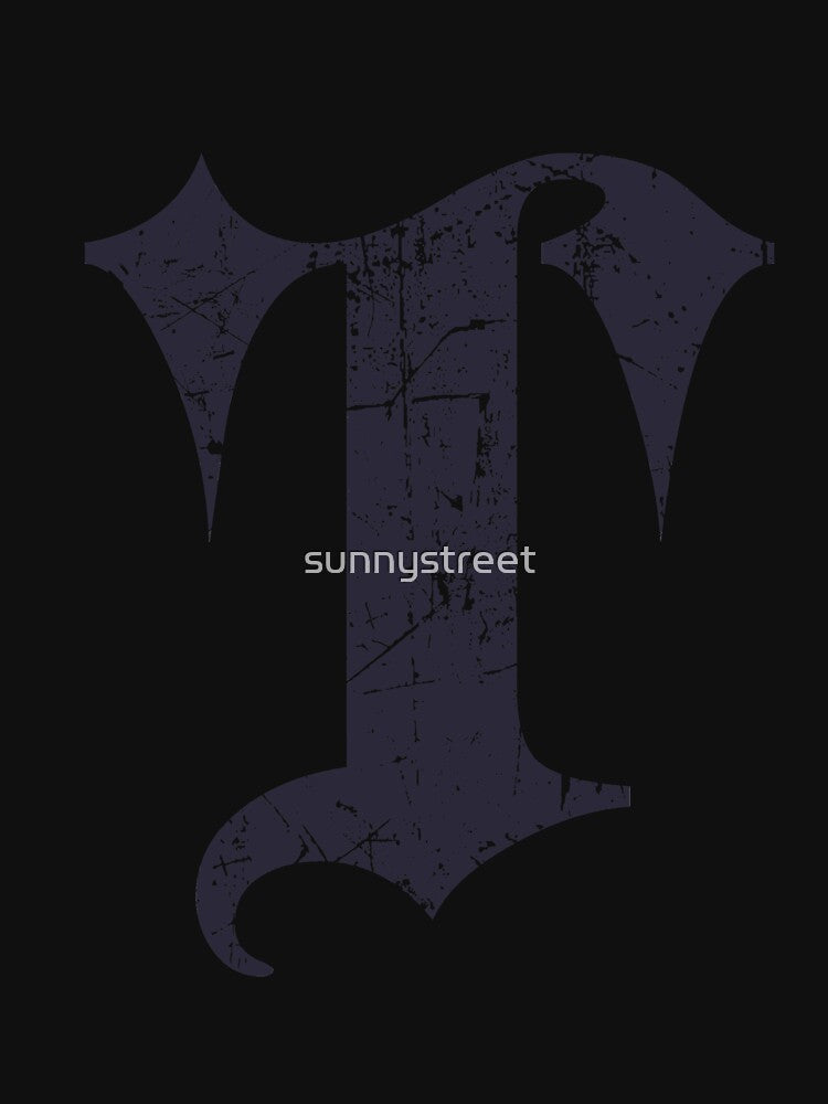 Dark Grunge Monogram Letter "T" Blackletter by SunnyStreet T-Shirts, Hoodie, Sweatshirt | BlankRebels.com (Image 3)